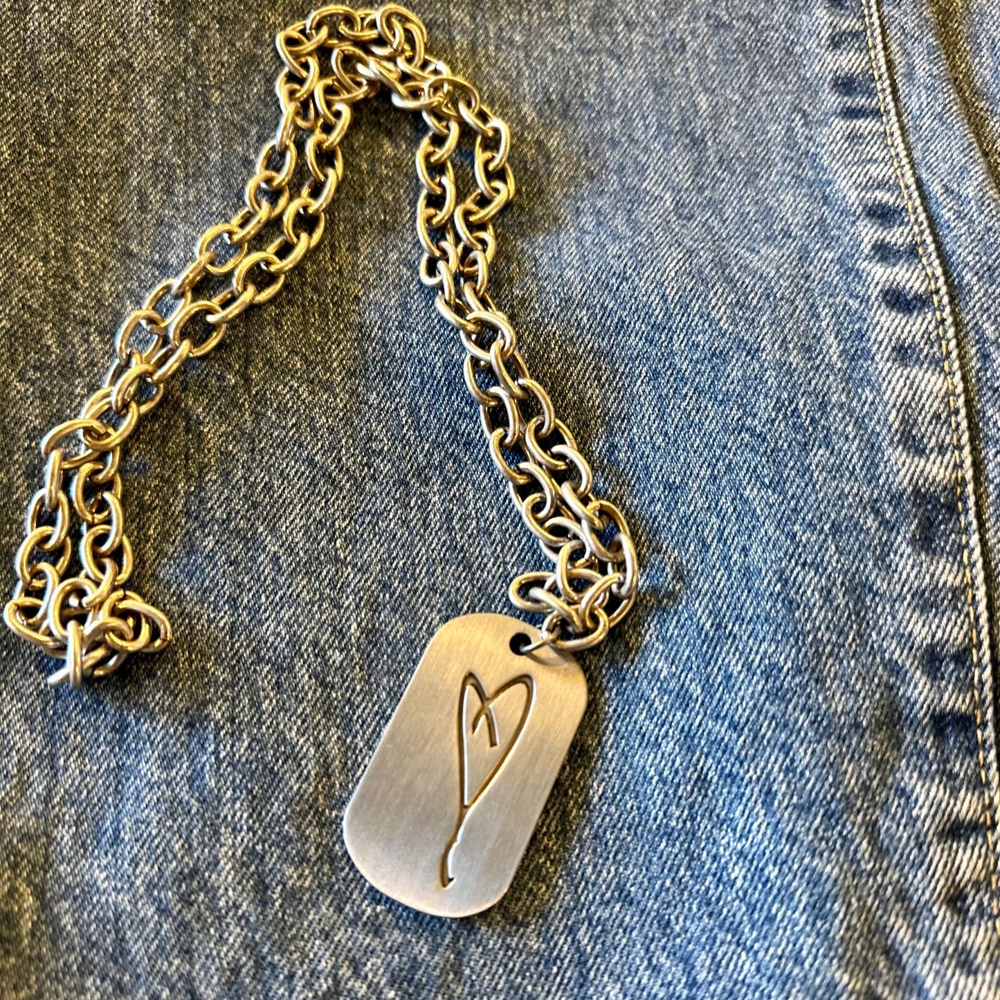 Eartha Kitt hand drawn heart necklace