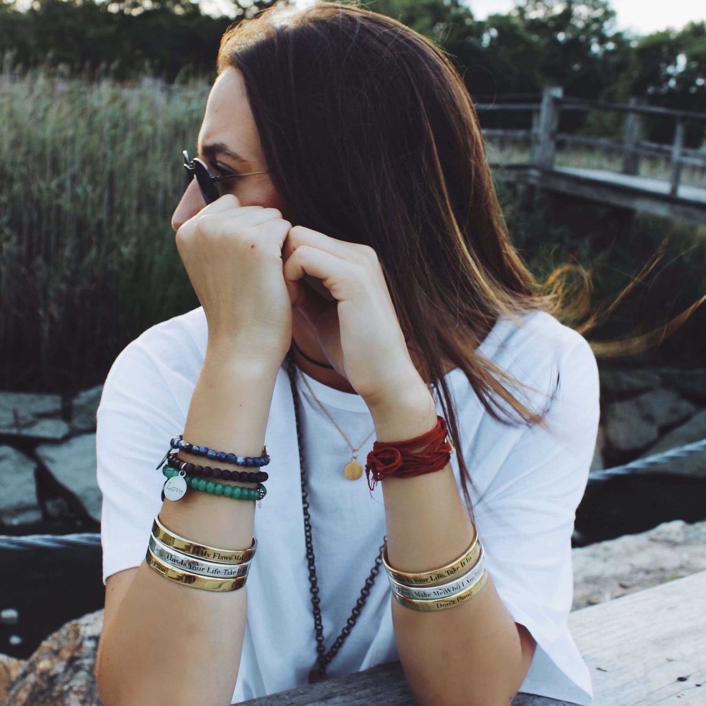 Eartha Kitt's words as worn by her granddaughter, singer songwriter, Nora Mae