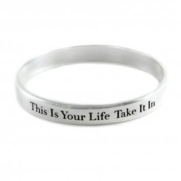 This Is Your Life silver bangle bracelet
