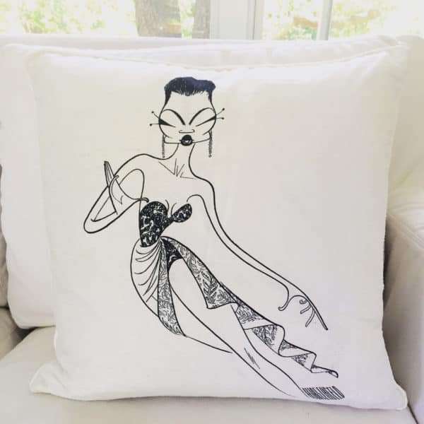 Eartha Kitt Al Hirschfeld pillow
