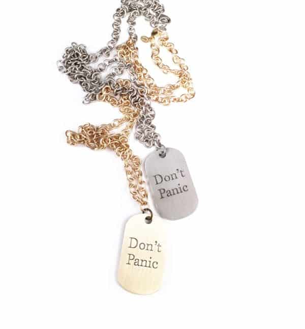 Simply Eartha Don't Panic necklaces